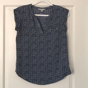 Dalia Collection blue/white printed blouse